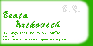 beata matkovich business card